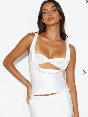 Lioness Ivory Satin Cowl Neck Camisole